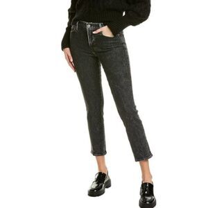 New FRAME Le High Straight Fit Leg Acid Wash Jeans in Edgey size 23